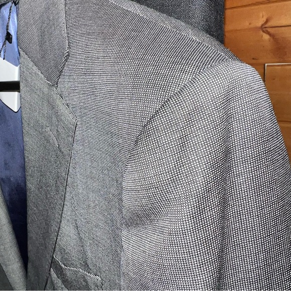 $399 Suitsupply Napoli perennial VBC wool mid gray dot suit jacket - Picture 4 of 12